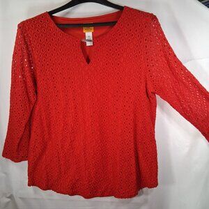 Ruby Rd Women's Red Long Sleeve Tunic Size 2X